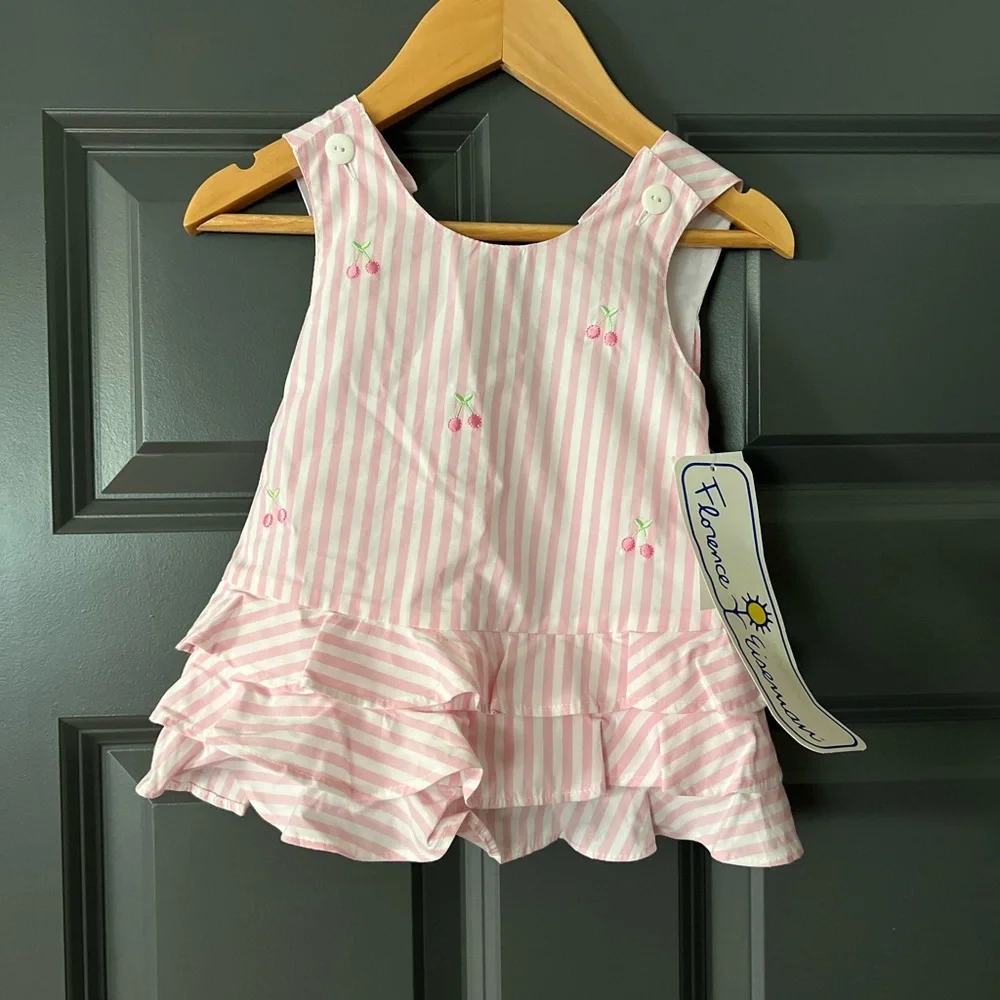 Florence Eiseman Pink and White Striped Baby Set NWT - Picture 2 of 6